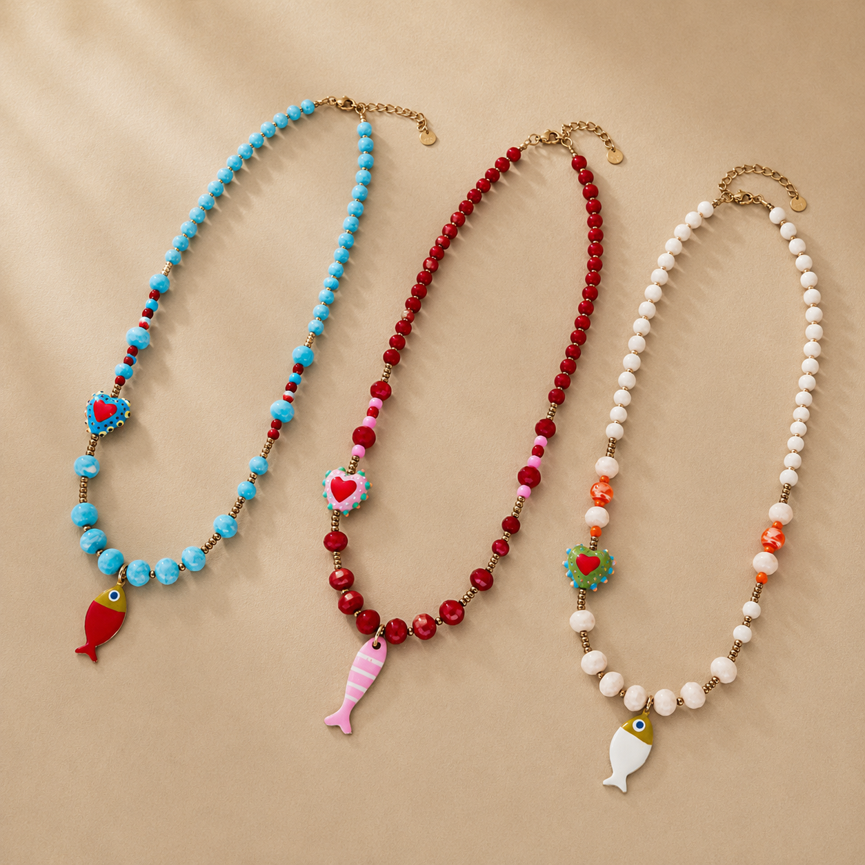 Collana con cuore e pesce - Filigrane & co