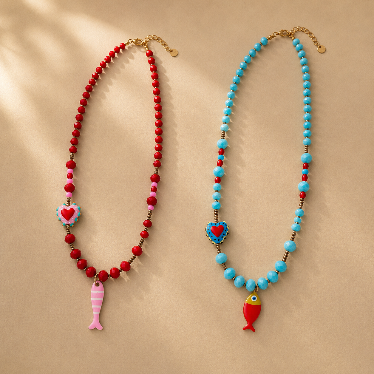 Collana con cuore e pesce - Filigrane & co