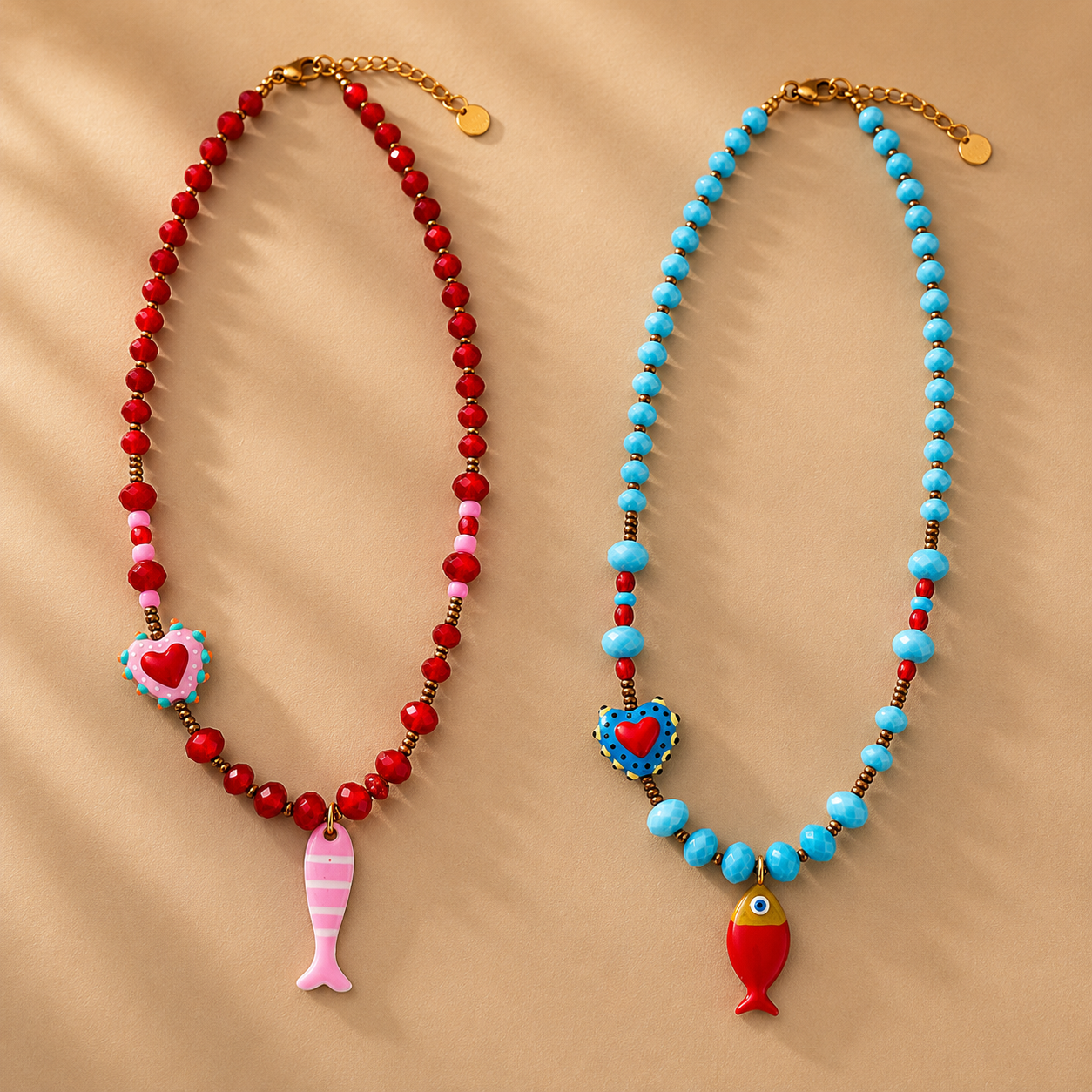 Collana con cuore e pesce - Filigrane & co