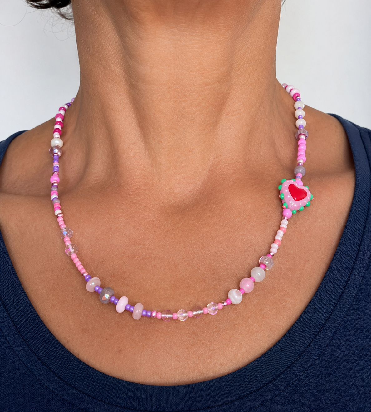 Collane di perline colorate con cuore - Filigrane & co