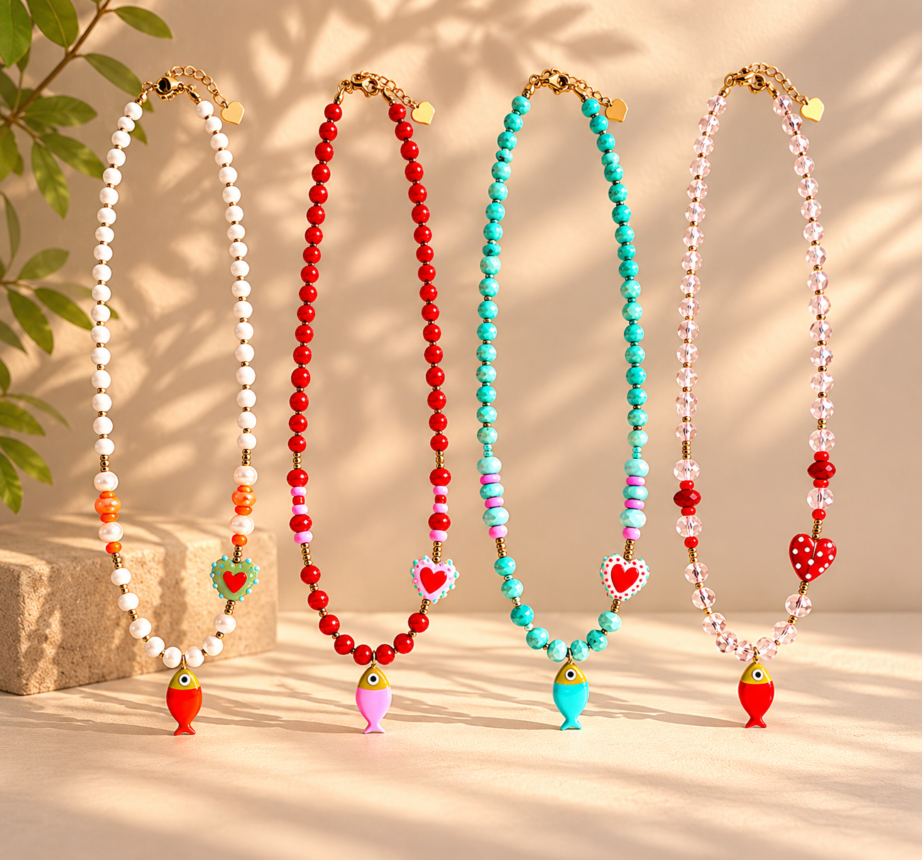 Collana con cuore e pesce - Filigrane & co