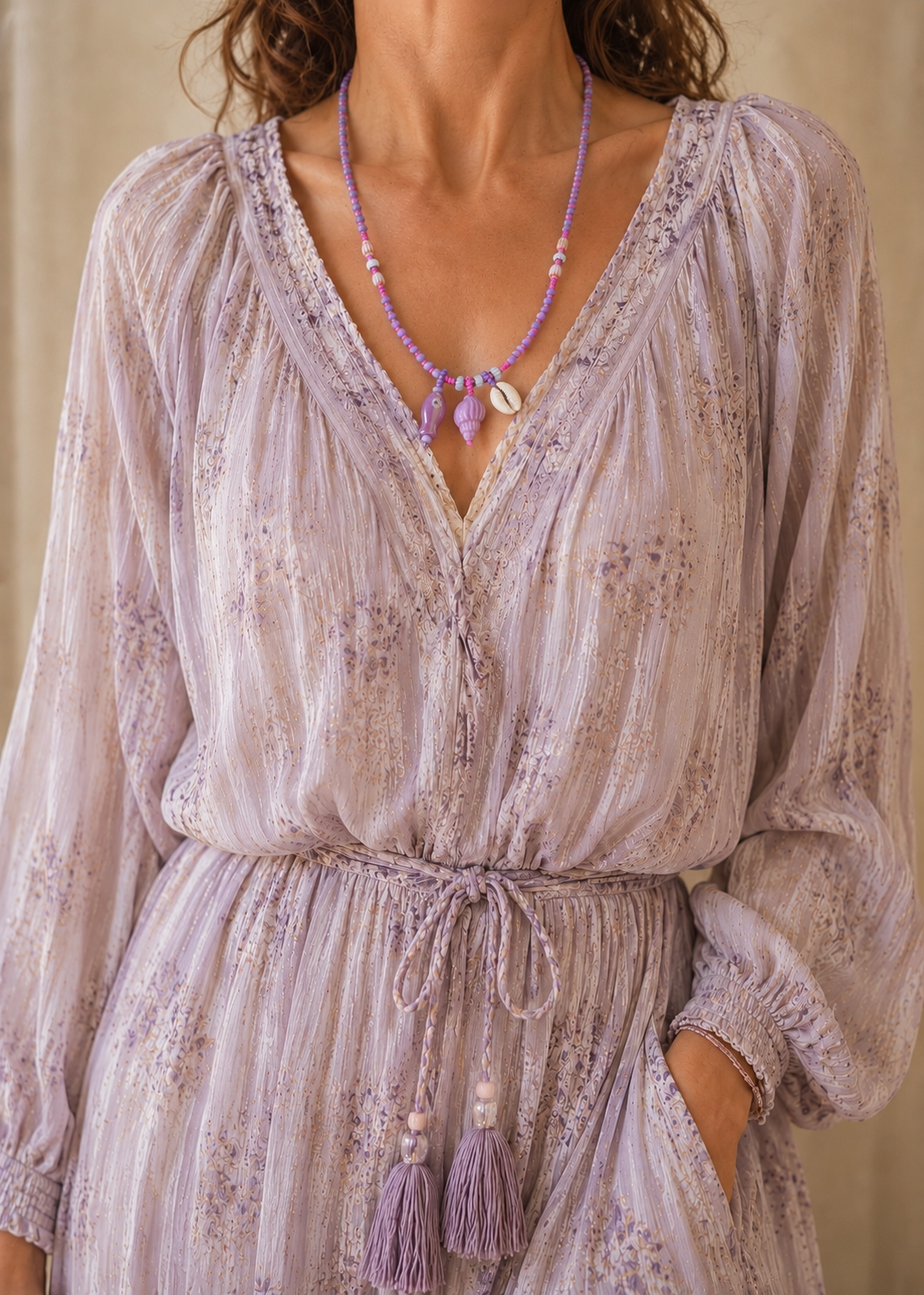 Collana lunga stile Boho con ciondoli mare - Filigrane & co