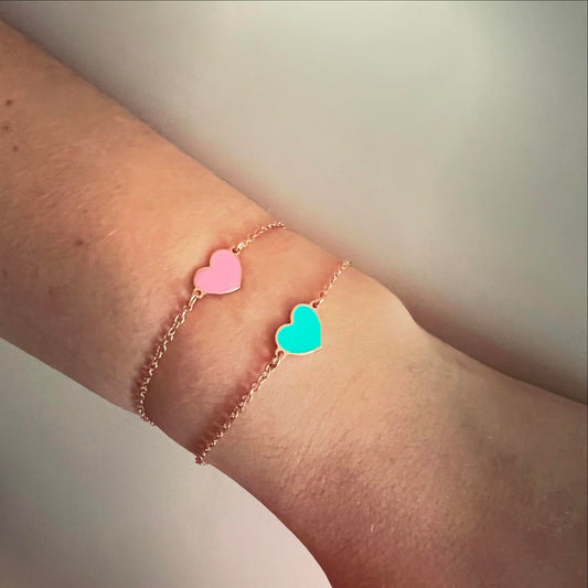 Bracciale cuore smaltato