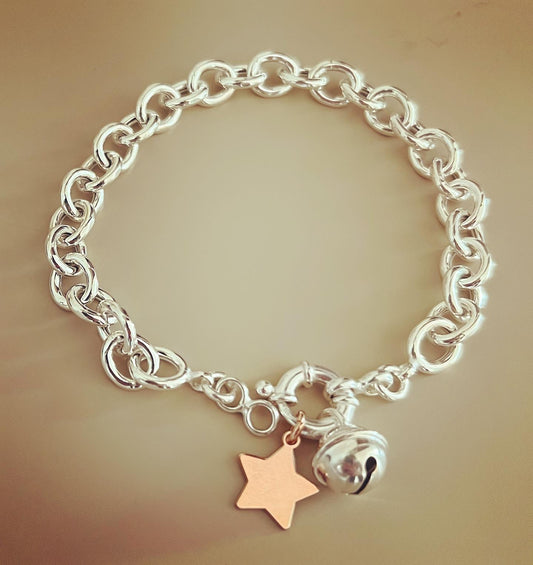 Bracciale con campanella e stella o cuore