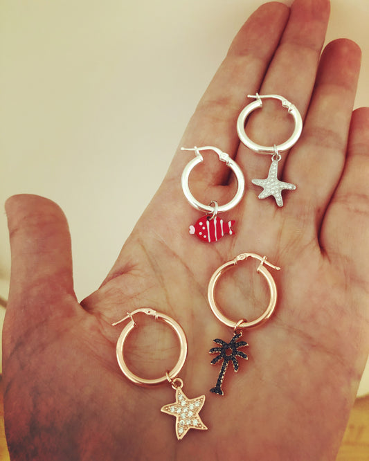 Orecchini a cerchio con pendenti - Filigrane & co