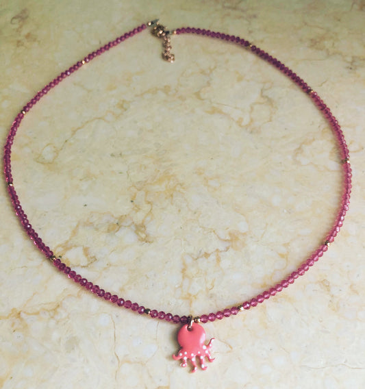 Collana polipetto rosa