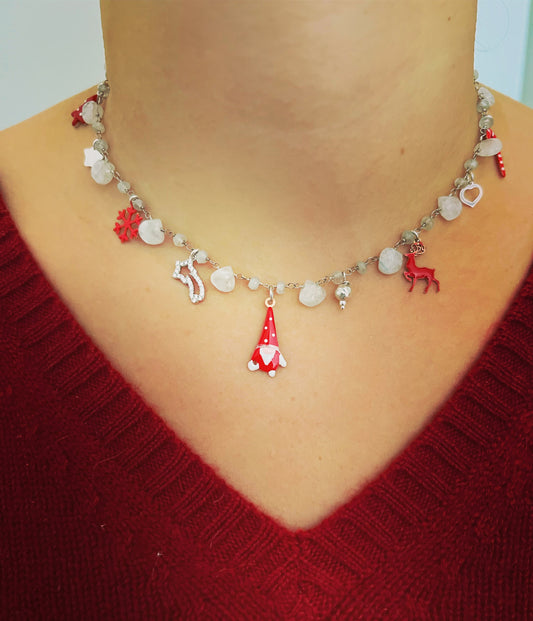 Collana Natale quarzo bianco