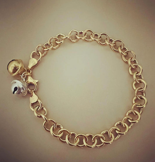 Bracciale in argento dorato con campanelle