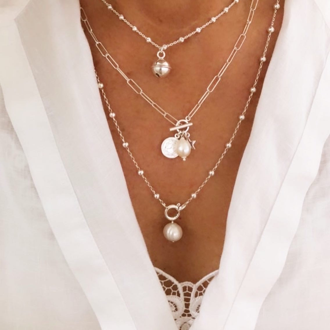 Collana in argento con perla - Filigrane & co